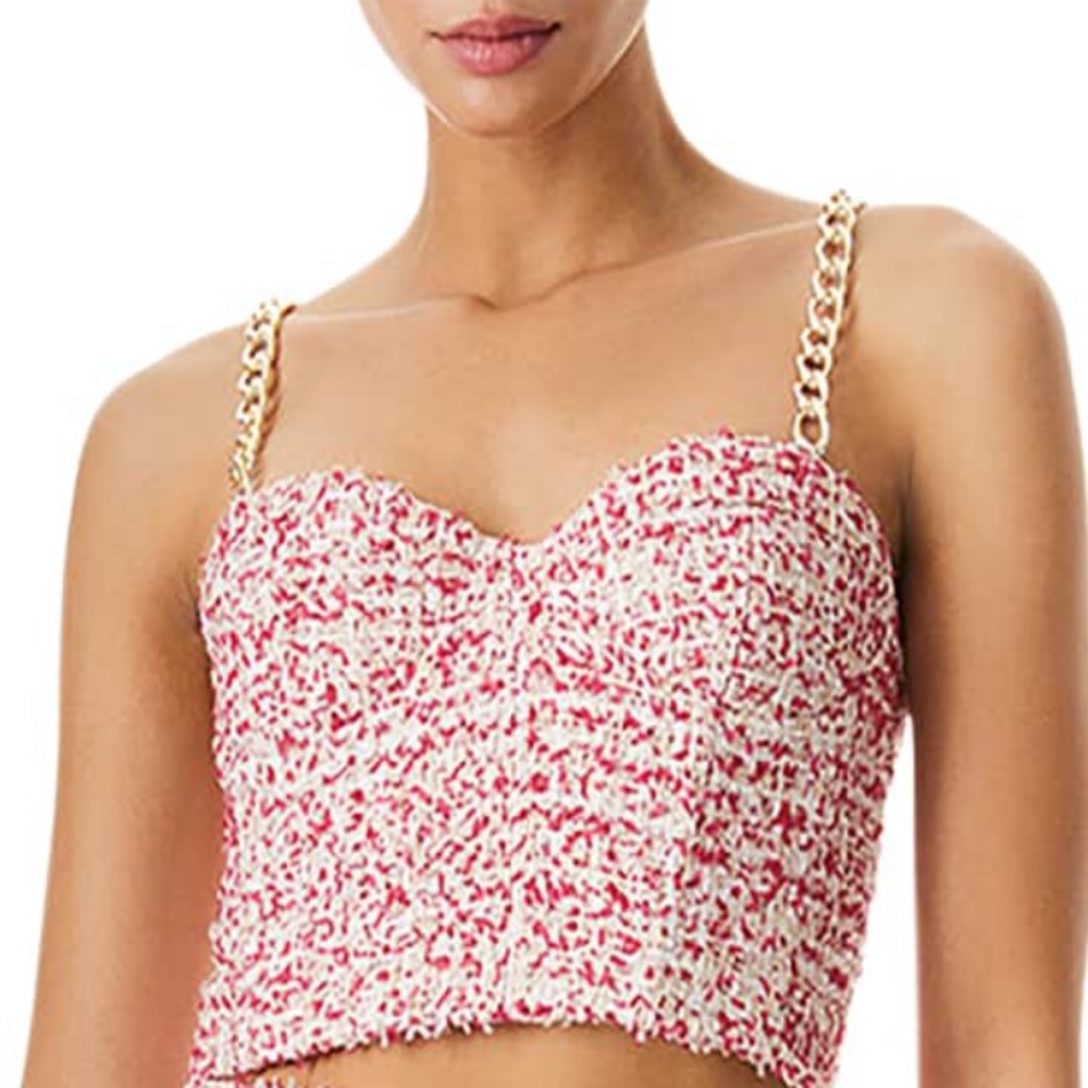 NWT Alice +Olivia Christi Chain Strap Bustier Crop Top